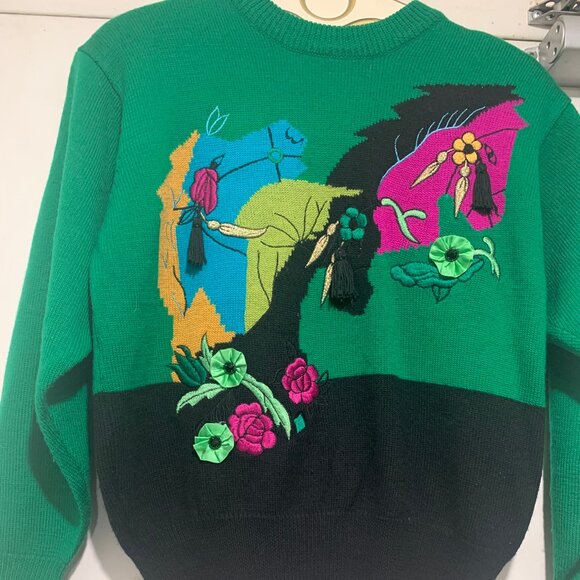 VINTAGE SPANNER KNITTED WOOL GRAPHIC SWEATERS SIZE L - Picture 10 of 12